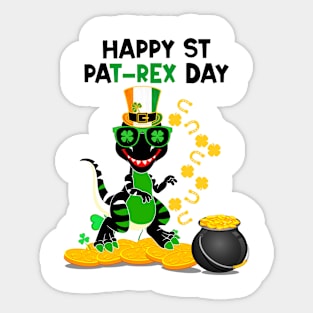 happy st pat rex day Dinosaur Sticker